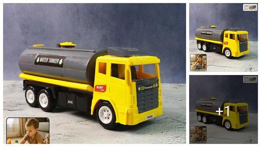 Funwoods Water Tanker Toy Truck – Free-Wheel Push & Go | Durable ABS Plastic, Rounded Edges | Realistic Detailing & Rolling Wheels for Kids Pretend Play | 1 Pc 