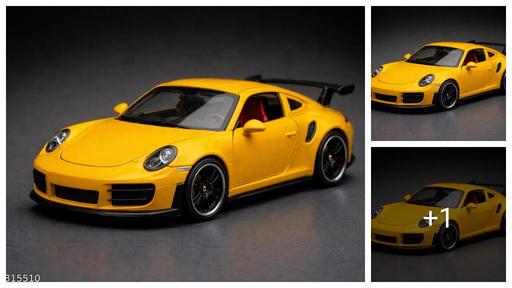 Porche 911 GT3 turbo metal model Dei-cast car  Scale 1:32, Yellow 