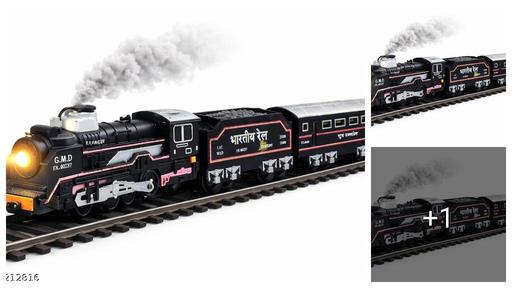 Electric Toy Train Set with Smoke Effect & Track for Kids