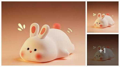 Rabbit Night Lamp Night Light Silicon  Rechargeable Changing Home Decor for Kids Night Lamp  (10 cm, Multicolor)