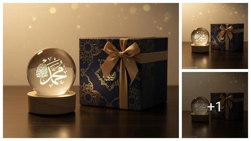 Islamic Decorative 3D Mohammad Crystal LED Lamp for Prayer & Home