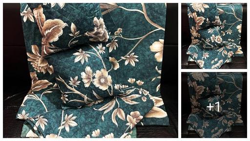 5pc bedsheet set (1King size Bedsheet + 2 Pillow Covers with Embroidery+ 2 Cushion Cover with Embroidery with filler) Heavy Quality Multicolor five piece set by  nyra home fabric