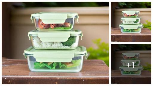 Glass Food Storage Containers - 380ml, 600ml, 1000ml, Leak-Proof