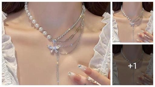 Pearl Choker Necklace in Korean Style – stylish and Trendy Accessory for Girls, Perfect for Ethnic Wear, Special Occasions, Parties, and Daily Fashion. A Stylish Addition to Your Jewelry Collection, Adding Charm and Grace to Any Outfit."