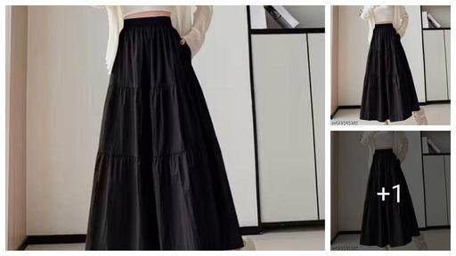 Women’s Black Flared Skirt – Ultra-Soft & Breathable Rayon | Available in XS–4XL & Free Size