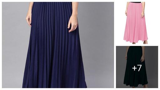 OTABU Women's Abstract Asymmetric Blue Skirts