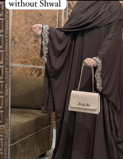 YASMIN ENTERPRISE NEW ARRIVAL BROWN UNIQUE TURKEYS MODERN STYLISH ELEGANT FANCY DUBAI MODERN ABAYA KAFTAN WITHOUT HIJAB BROWN COLOUR EMBROIDERY ABAYAS BURKHA NAKAB BEAUTIFUL KAFTAN - Zeyoria