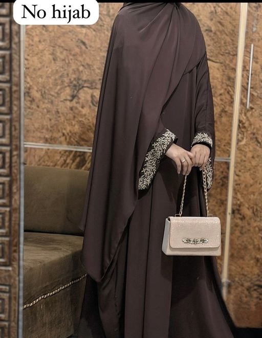 YASMIN ENTERPRISE NEW ARRIVAL BROWN UNIQUE TURKEYS MODERN STYLISH ELEGANT FANCY DUBAI MODERN ABAYA KAFTAN WITHOUT HIJAB BROWN COLOUR EMBROIDERY ABAYAS BURKHA NAKAB BEAUTIFUL KAFTAN - Zeyoria