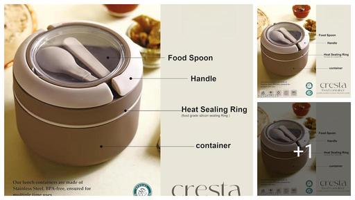 Cresta Single Insulated Lunch Box | Stainless Steel Inner | Leakproof & Portable Tiffin for Office, School & Travel
