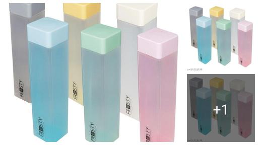 AQUA Frosty Plastic Food Grade Fridge Square Water Bottle Gift Set(6 pieces, 1L,Assorted) | 950 milliliter