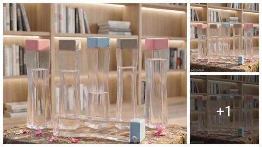 Bottle for kids, square bottle, bottle set for fridge Premium Quality Square Shape water bottle set of fridge Office (Pack of 6, Multicolor)