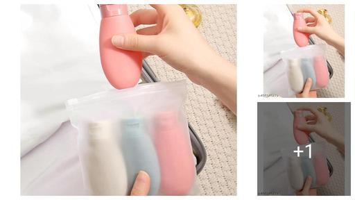 Travel Bottles for Toiletries Refillable Plastic Travel Containers Dispenser with Lid Small Leak Proof Empty Squeeze Bottles Kit for Toiletries, Cream, Shampoo, Lotion (PACK OF 3)