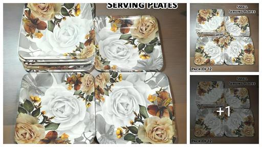 Upgrade Your Dining with Our Set of 12 Melamine Quarter Snack Plates Perfect for Kitchen and Dining - Ideal for Snacks and Meals!