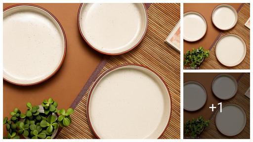 Ceramic Bowl Set 3 Pcs , Ceramic Plates , Flat Bowls , Salad Bowls , Serving Bowls , Ceramic Plate  Set White Matte