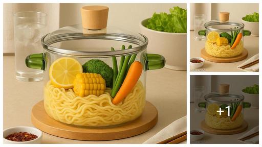 Clear Cooking Pots - 1.6L (54oz) High Borosilicate Glass Cooking Pot for Stove Top | Glass Saucepan with Lid for Noodles, Soup, Milk, and Tea