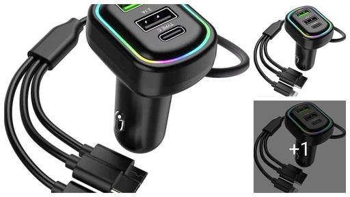 2USB + 1 Type-C Phone Super Fast Charging Adapter 48W Car Charger with 3-in-1 Charging Cable 
Premium Latest Car Charger Suitable For All Cars