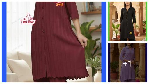 Women’s Black  Straight Kurta Palazzo Set | Viscose Rayon Kurta with Button Front | Lycra Palazzo Pants | Elegant Festive & Daily Wear Ethnic Co-Ord Set