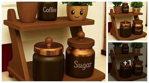 Stylish 3-Tier Foldable Kitchen Rack with natural wooden look