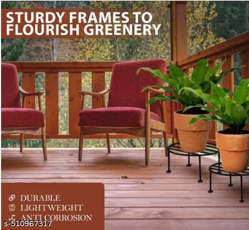 Max Plus Plant stand/ pot stand/ gamla stand/ powder coated/ rust free/ Corrosion Resistant/ For Indoor- Outdoor, Balcony, Terrace, Garden Etc. Pack of 10 (RN-10) - Riodear