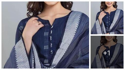 Women's Regular Khadi Kurti Pant Set with Dupatta | Dupatta Sets | Dupatta Sets For Women | Palazzo Set | Blue |