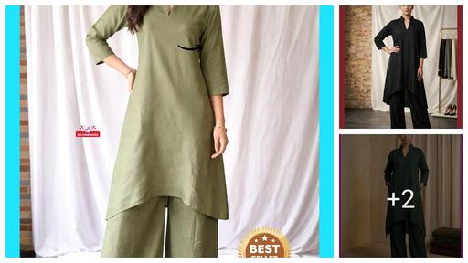 Stylish Women black Ethnic Kurta with Palazzo Set