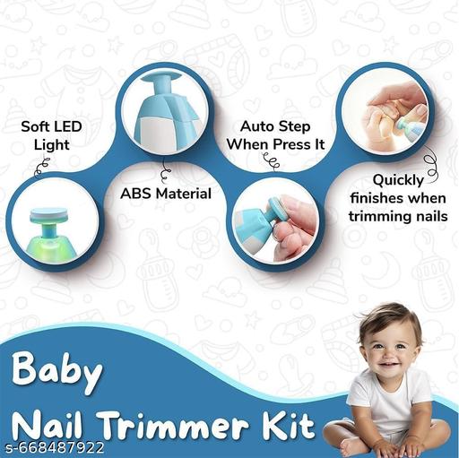 Baby Nail Trimmer | New Born Essentials | Baby Nail Cutter New Born 0-12 Months with 6 Filer Heads Adjustment |1 Year Warranty |, Pink, White, 1 Count - Anuloria 