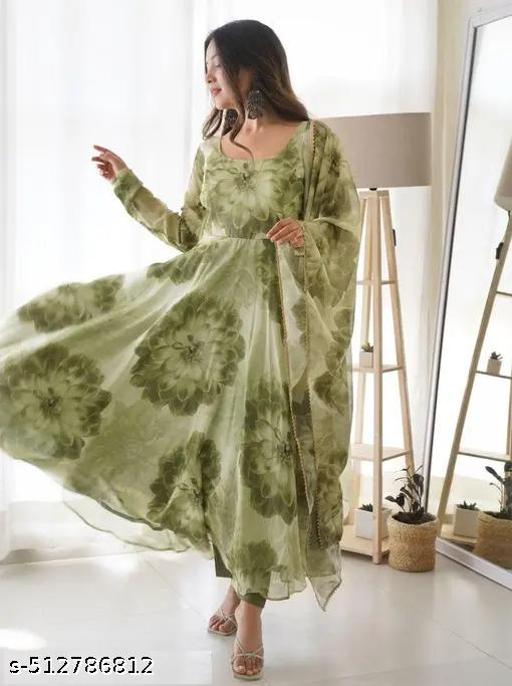 4TS FAB PREMIUM  QUALITY CLOTHS DESIGNER GEORGET DUPATTA SET - Lumae