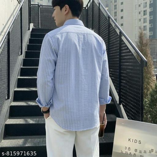 Men Old Money Style Striped Casual Shirt | Premium Cotton Blend | Trendy Summer Shirt - Lumae