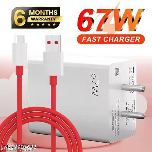67 Watt supervooc fast mobile charger with white 1 M cable - Lumae