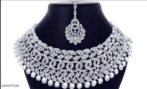Sterling Rhodium Plated Jewellery Set With White Austrian Diamond  - Lumae