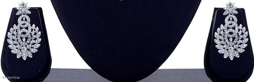 Sterling Rhodium Plated Jewellery Set With White Austrian Diamond  - Lumae