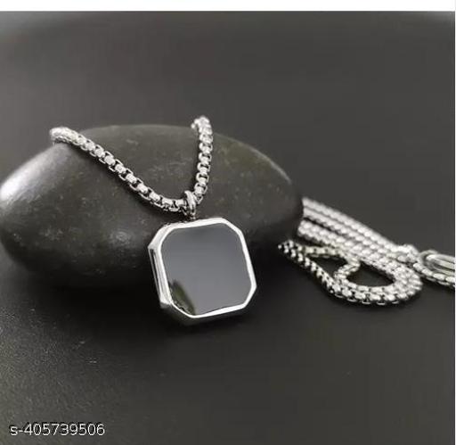 FSF  STYLISH SILVER BLACK BOX CHAIN - Lumae
