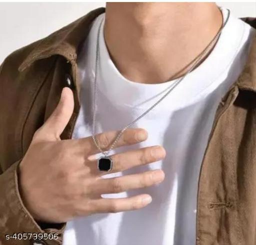 FSF  STYLISH SILVER BLACK BOX CHAIN - Lumae