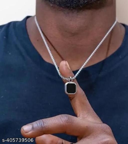 FSF  STYLISH SILVER BLACK BOX CHAIN - Lumae