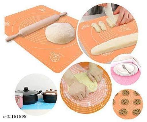 Silicon Fondant Rolling Mat Or Silicone Baking Sheet With Measurements Stretchable For Kitchen Roti Chapati Cake Pad Cooking Dough Atta Kneading (Multicolour) Other Kitchen Tools  - Lumae