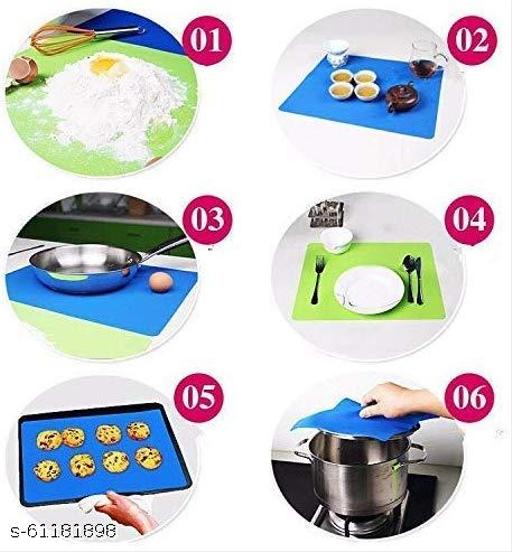 Silicon Fondant Rolling Mat Or Silicone Baking Sheet With Measurements Stretchable For Kitchen Roti Chapati Cake Pad Cooking Dough Atta Kneading (Multicolour) Other Kitchen Tools  - Lumae