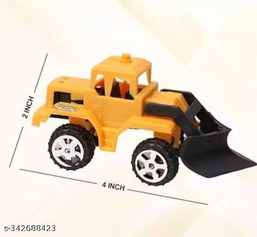 Kid totoys Plastic Constructio Realistic Engiieer Vechicle Pushdozer Excavator Construction Toys Truck Machine or Kids (Excavator Construction Toy) Yellow (Pack of 6) - Lumae