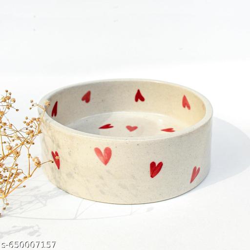 Handcrafted Ceramic Bowl Red Heart Print  Microwave Safe | Dishwasher Safe - LYNXNEST Store