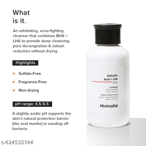 Salicylic Acid + LHA 2% Face Wash | Anti-Acne Cleanser for Oily, Acne-Prone Skin | Oil Control & Sebum Regulation Cleanser | 100ml - Lumae