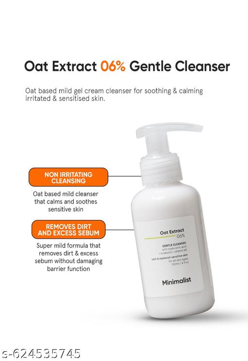 Oat Extract 6% Cleanser | Non-Drying, Gentle Face Wash with  Hyaluronic  Acid | For Sensitive Skin | 120ml - Lumae