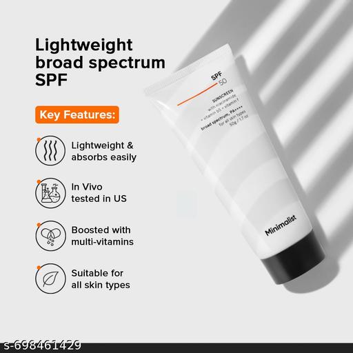 SPF 50 PA ++++ Face Sunscreen | Broad Spectrum, Lightweight & No White Cast Cream Sunscreen | 50gm - Lumae