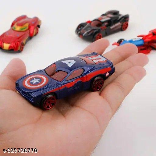 Zunbella Mini Metal Car for Kids, Avenger Car Pack of 4 Derby Racers Series Diecast Cars Suitable for Children, Movie Vehicle Racing Cars for Competition and Story Play (Avenger Cars 4pcs) - Lumae