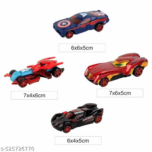 Zunbella Mini Metal Car for Kids, Avenger Car Pack of 4 Derby Racers Series Diecast Cars Suitable for Children, Movie Vehicle Racing Cars for Competition and Story Play (Avenger Cars 4pcs) - Lumae