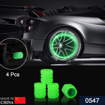 Luminous Tyre Valve Caps – Glow-in-the-Dark Air Stem Covers (4 Pcs / Mix Colour) - Lumae