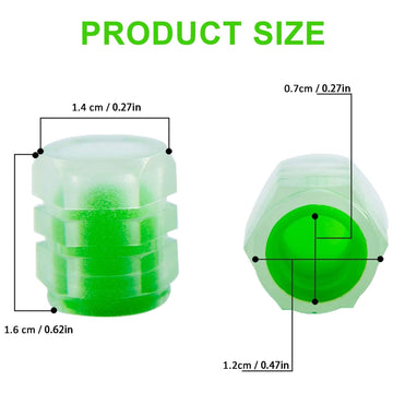 Luminous Tyre Valve Caps – Glow-in-the-Dark Air Stem Covers (4 Pcs / Mix Colour) - Lumae