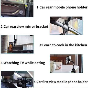 Multifunctional Car Rear View 360° Rotatable Mobile Holder - Lumae
