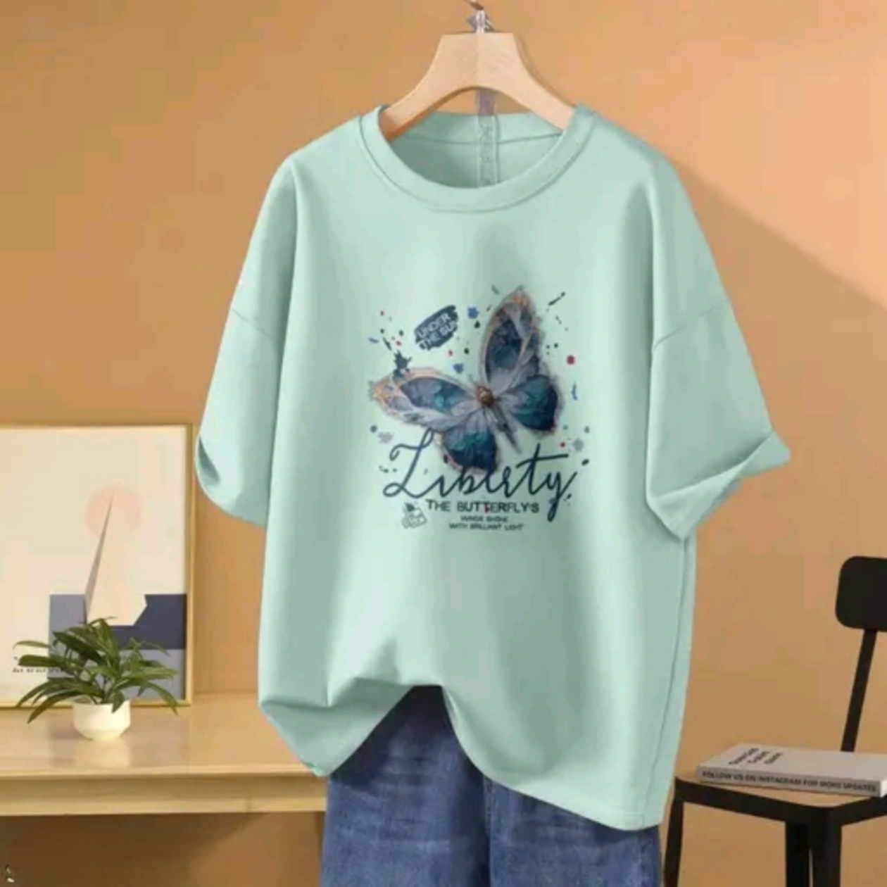 Elegant Unique Women's Oversized T-shirts & Tees. Round Neck Shorts Sleeves. - Akstyledrop