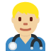 Man health worker: medium-light skin tone :man_health_worker_tone2: 👨🏼⚕️