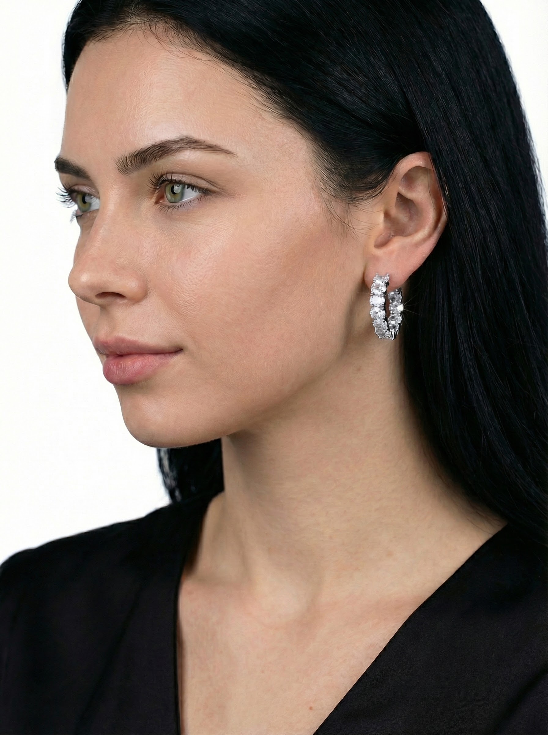 Náušnice s krystaly briliantového brusu - detail