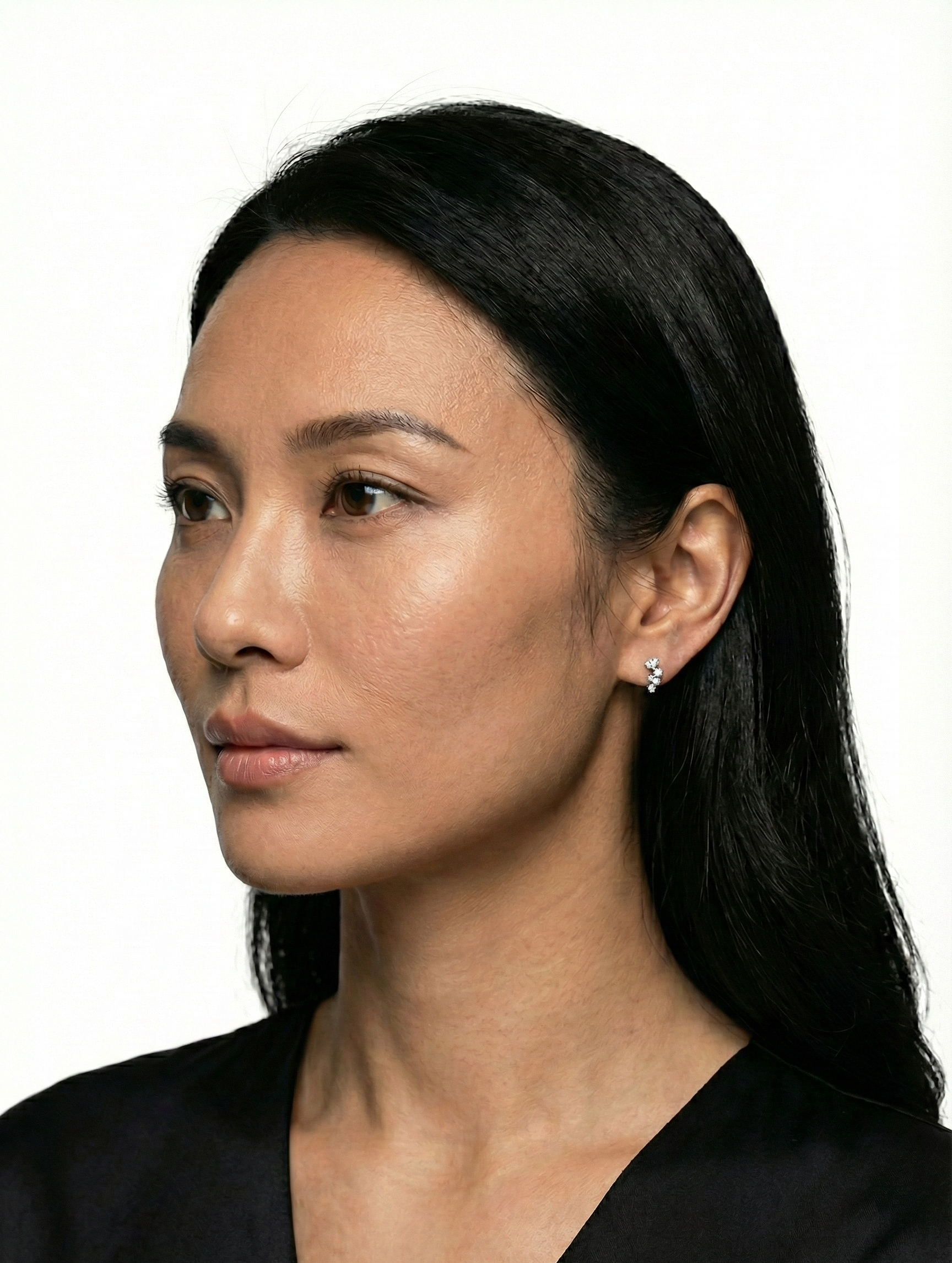 Náušnice s osazenými krystaly - detail